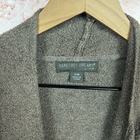 BAREFOOT DREAMS chiclite calypso wrap cardigan sweater size S M cocoa open front - Picture 4 of 5